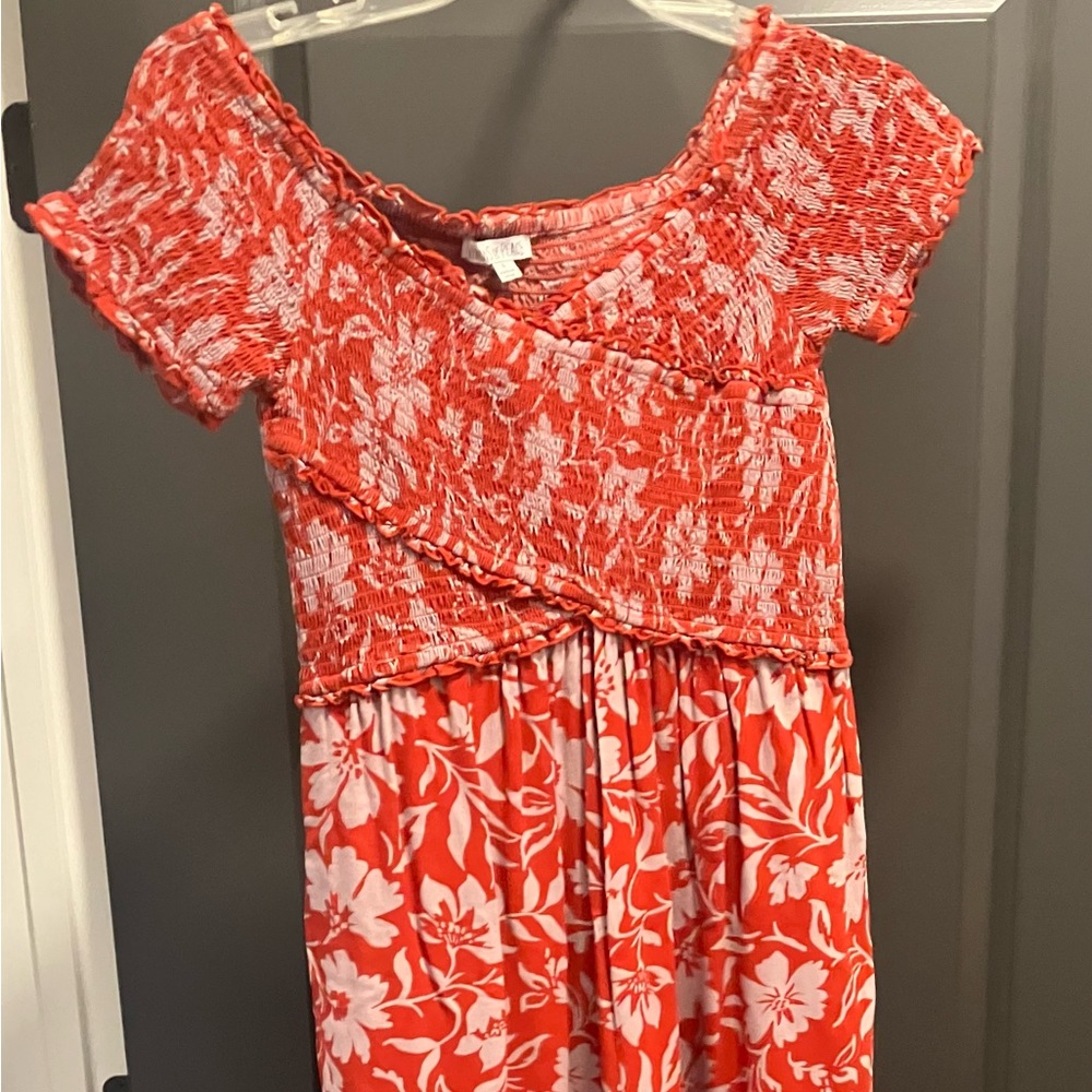 Patrons of Peace Red floral Smocked Jumpsuit